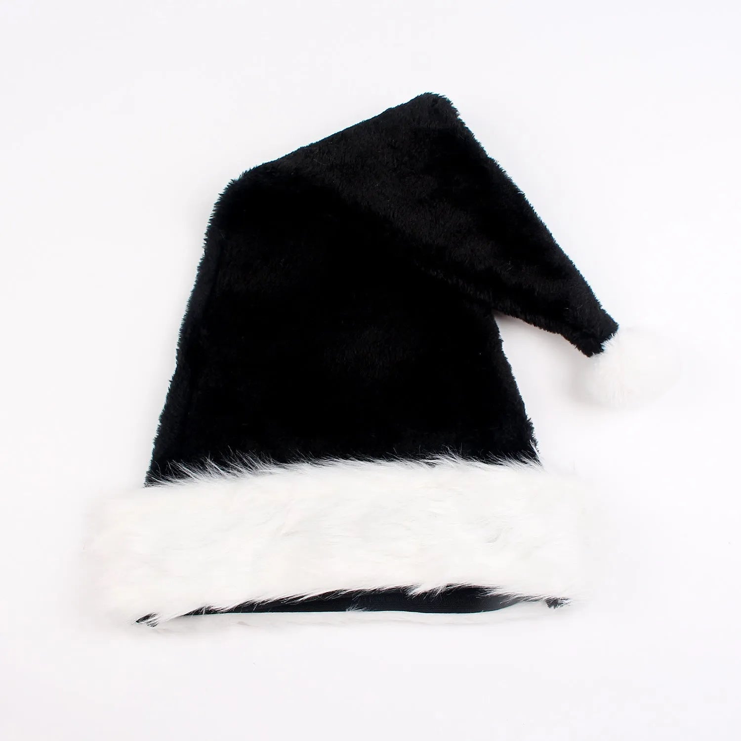 Thickened plush Christmas hat with traditional European styling in red and black colour combination
