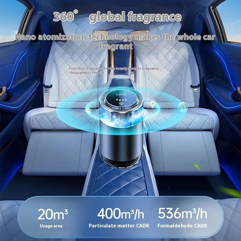 Car aromatherapy diffuser cloud mist air freshener with intelligent mode for RVs trucks sedans