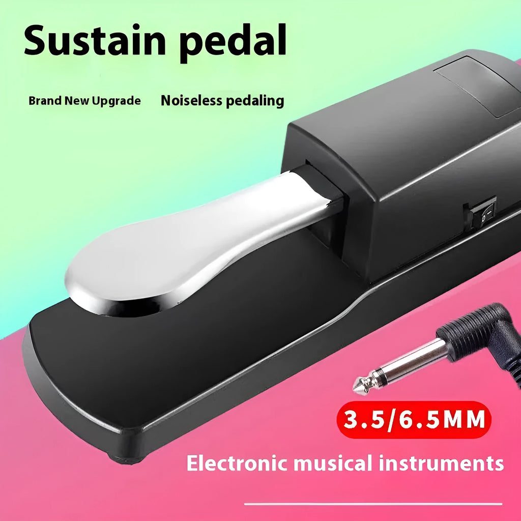 Electronic keyboard sustain pedal with ABS plastic construction and 635mm length