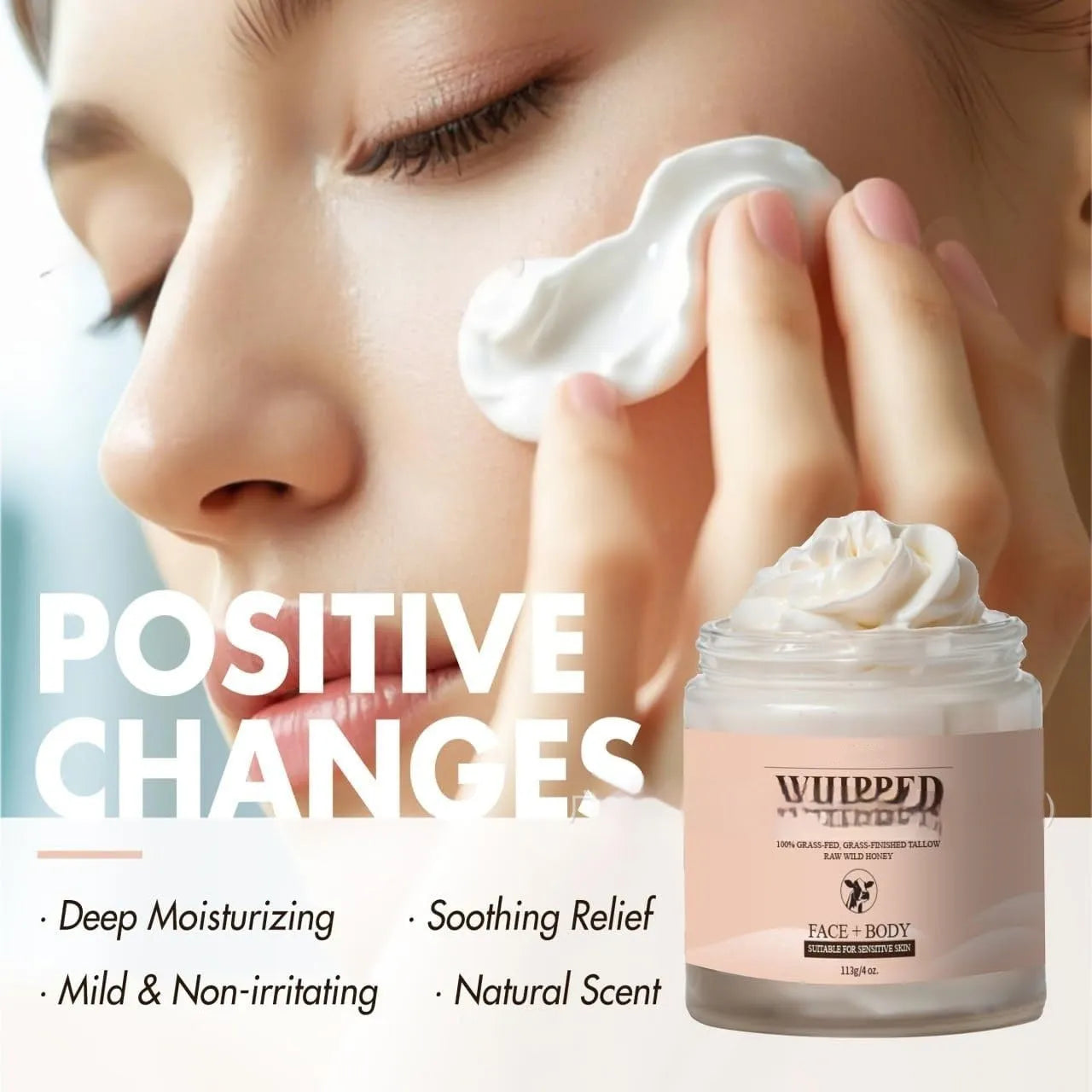113g butter cream jar for facial moisturising and dryness treatment
