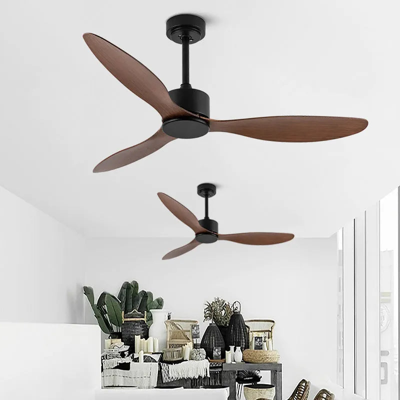 42 inch Scandinavian industrial ceiling fan without light in black with wall control
