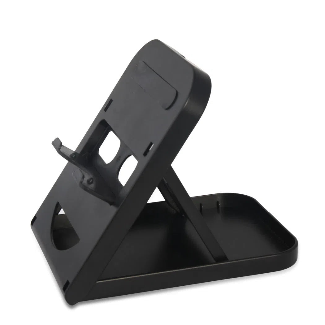 Compact black ABS adjustable game console stand for Switch on desktop