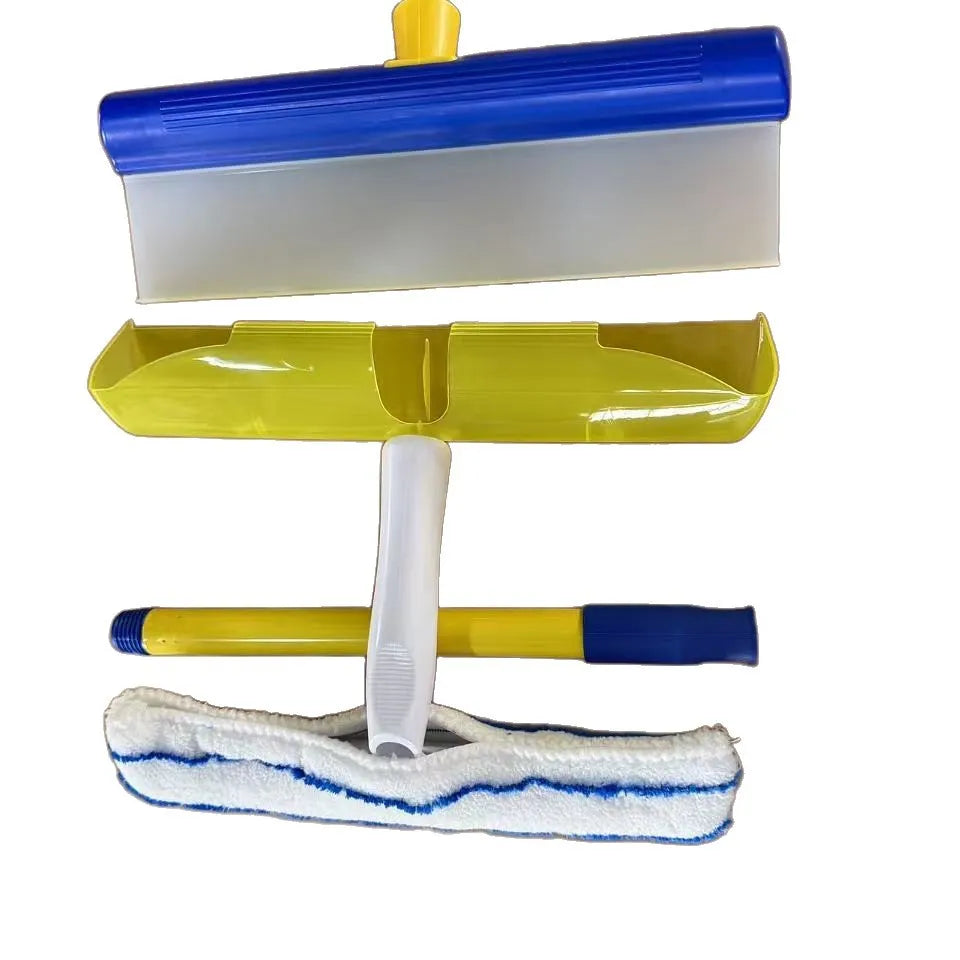 12-inch microfiber car cleaning tool with ABS handle and silicone scraper, 30x17x8cm, blue or emerald green