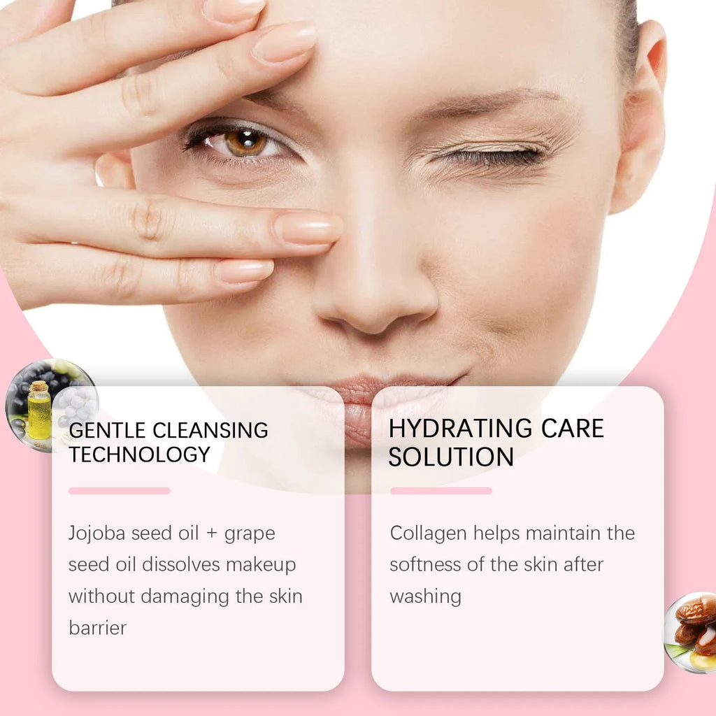 100ml collagen cleansing oil bottle with jojoba and grape seed oils