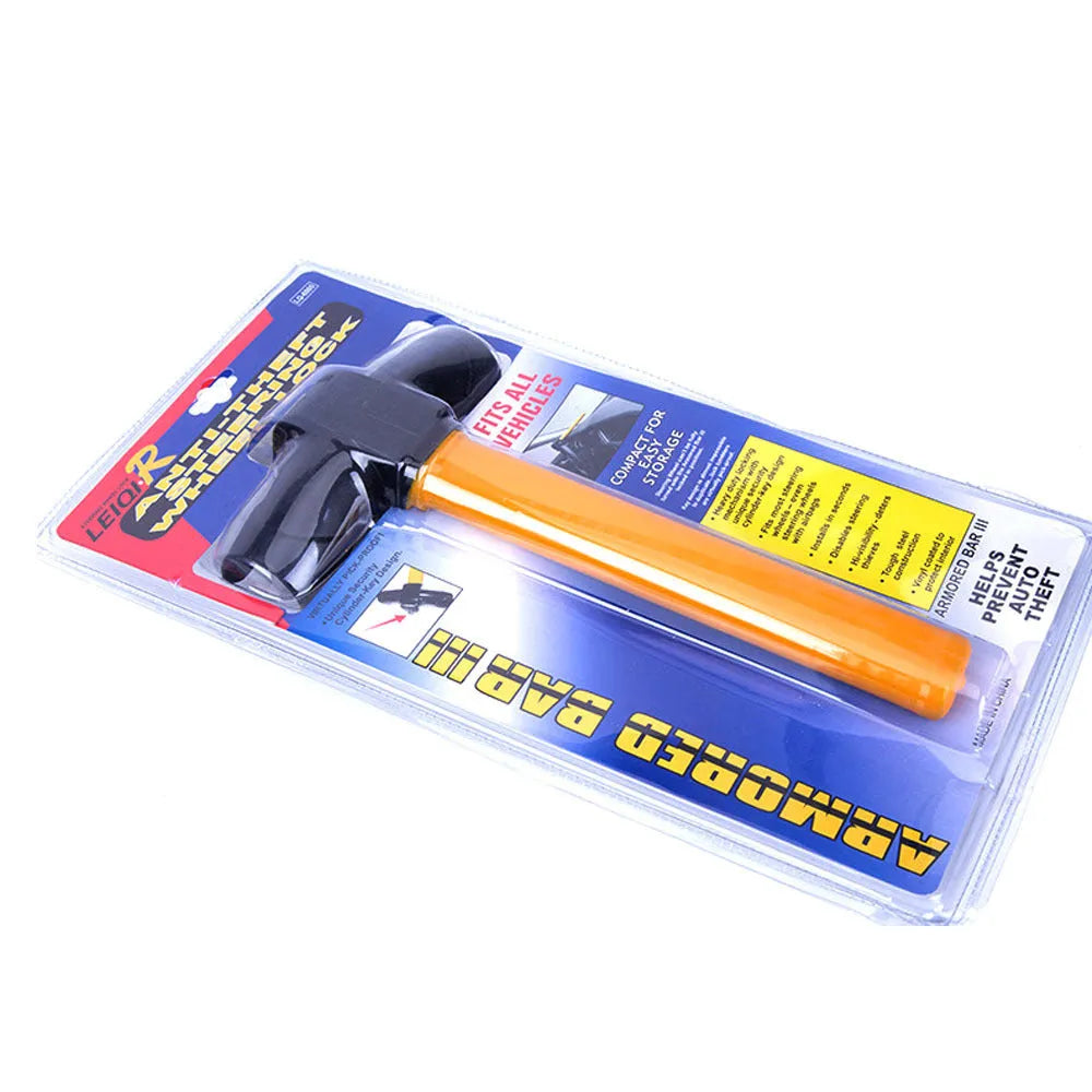 Yellow alloy one-piece steering wheel T lock for vehicle anti-theft security