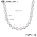 Titanium steel zircon necklace with Bohemian regular chain, golden mixed colour pendant on model