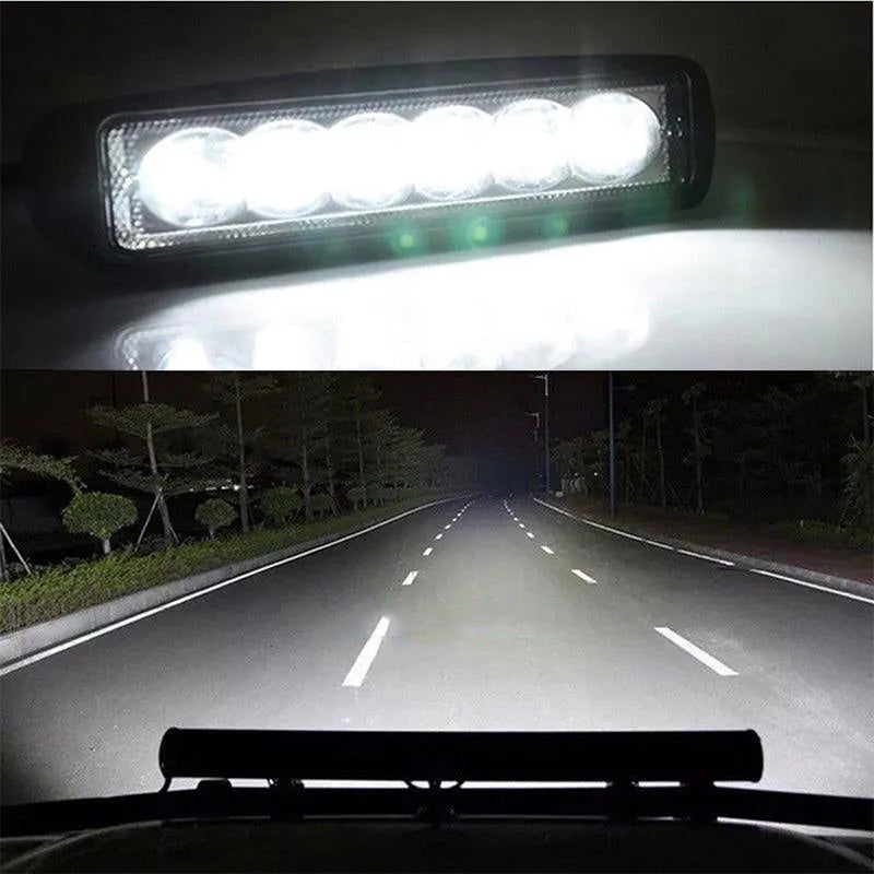 Black die-cast aluminium car auxiliary LED spotlight with mounting bracket