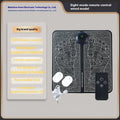 Blue rechargeable reflexology foot massager mat with remote control and USB charging cable