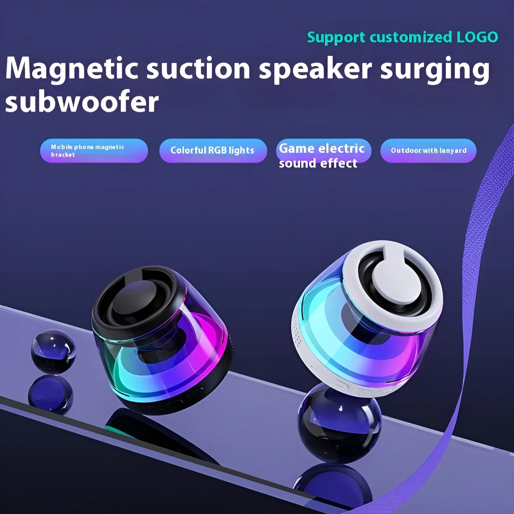 Portable wireless Bluetooth speaker with LED light effects in black or white colour options