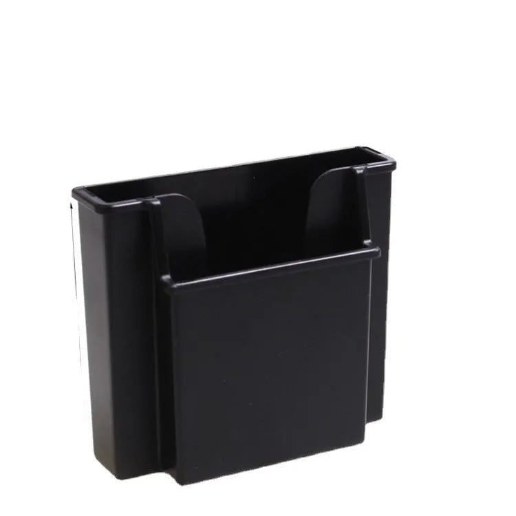 Black ABS car vent mobile phone storage box with card holder slot on interior background