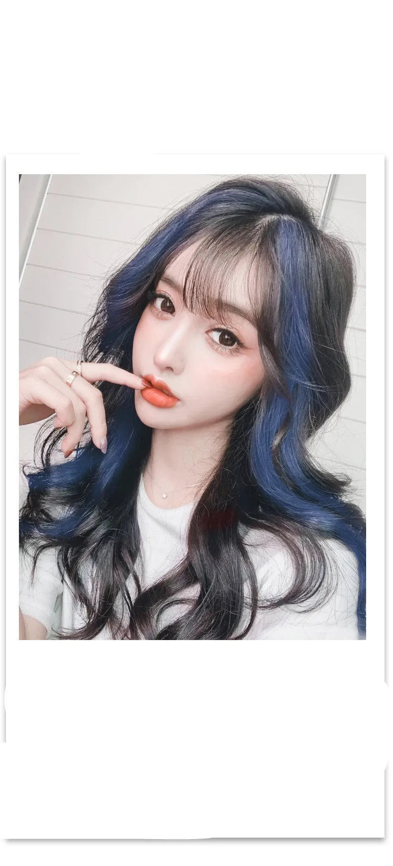 60cm long gradient curly hair wig patch in mixed silk material showing colour transition