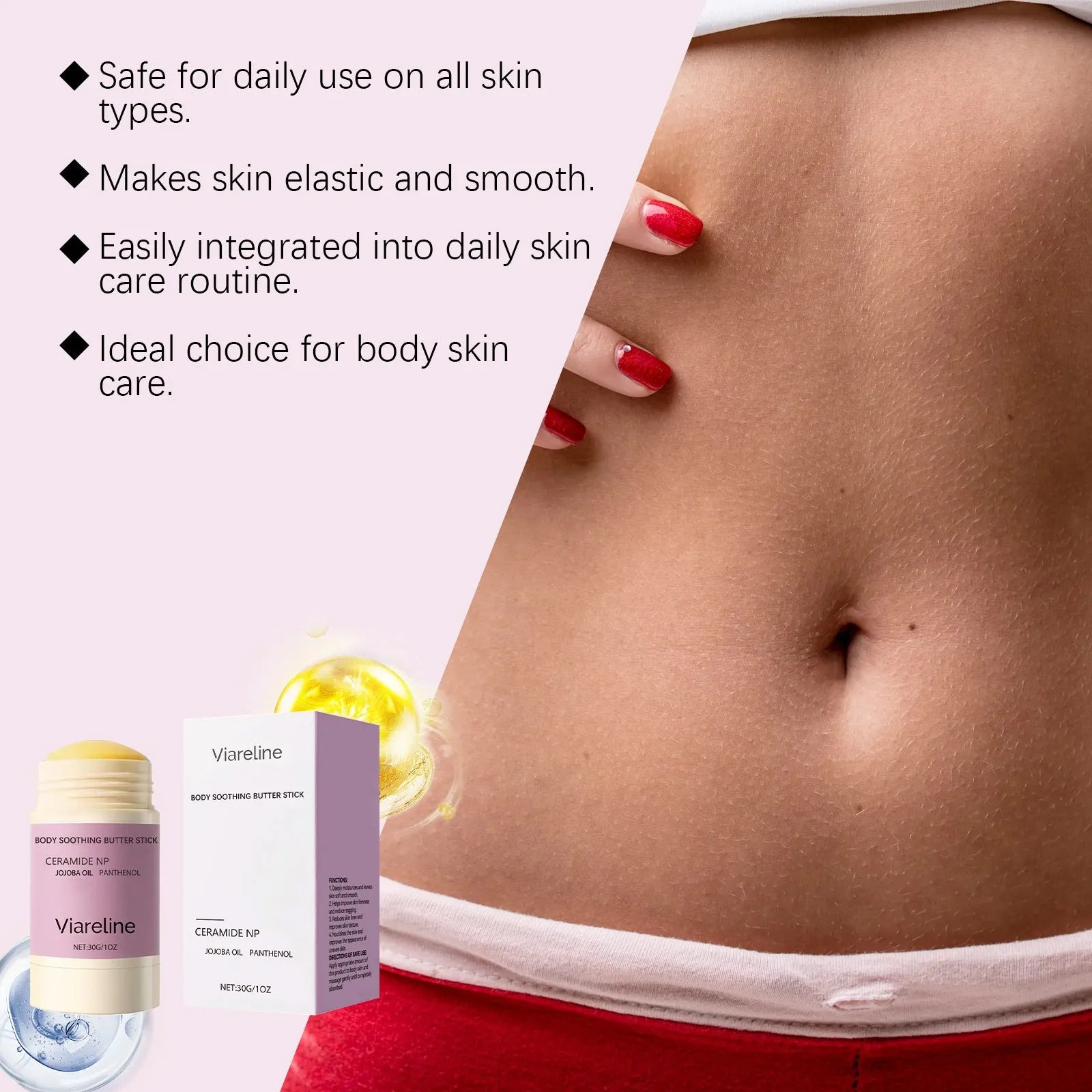 30g anti-wrinkle firming body soothing stick showing its solid format.