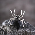 Halloween spider ring with rhinestone inset, alloy open ring for women, four colour options