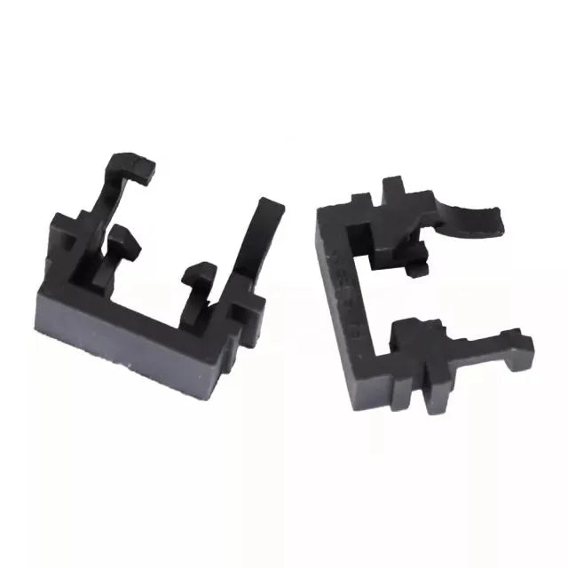 Black plastic LED headlight bulb holder adapter for Ford cars, showing dimensions