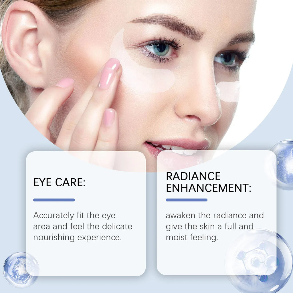 One pair of transparent Elastic Eye Care microneedle patches for under-eye wrinkle reduction.