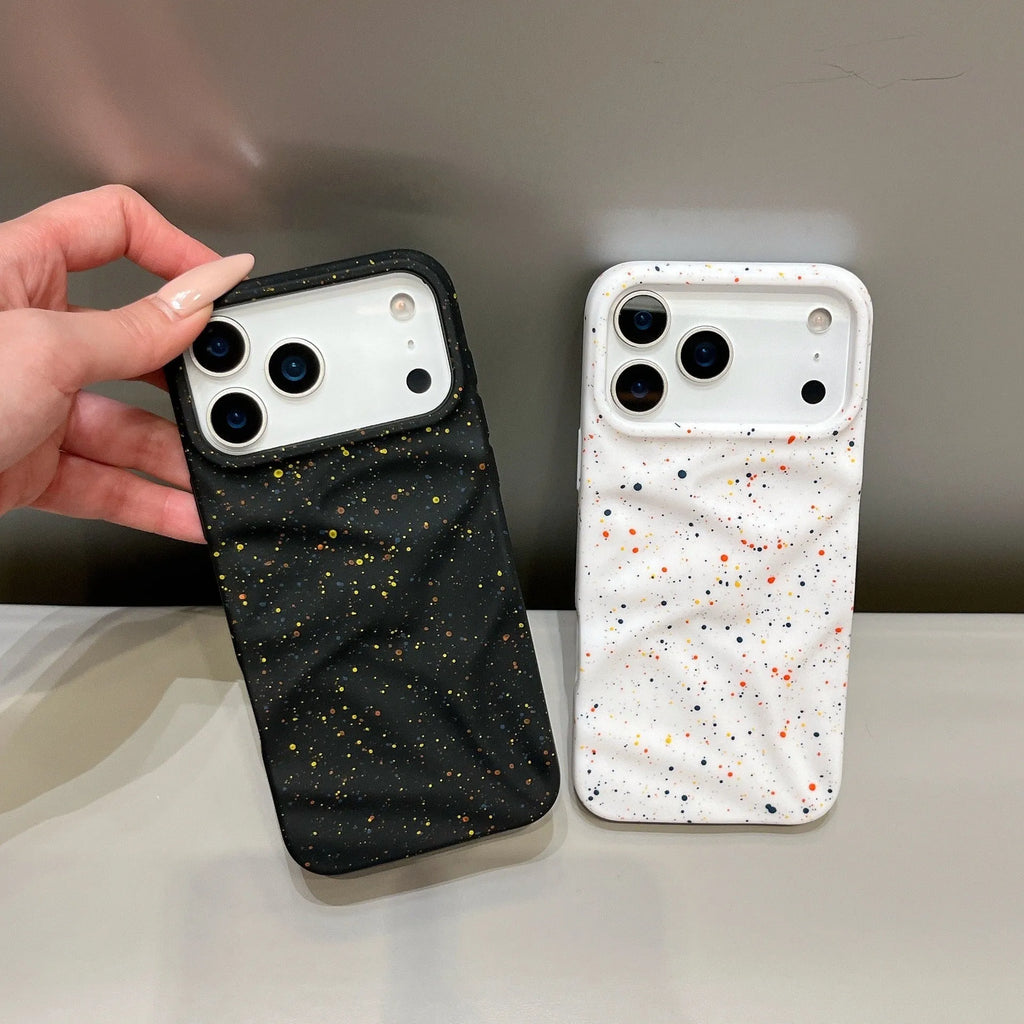 Splash ink TPU phone case in black with anti-fall protection for iPhone