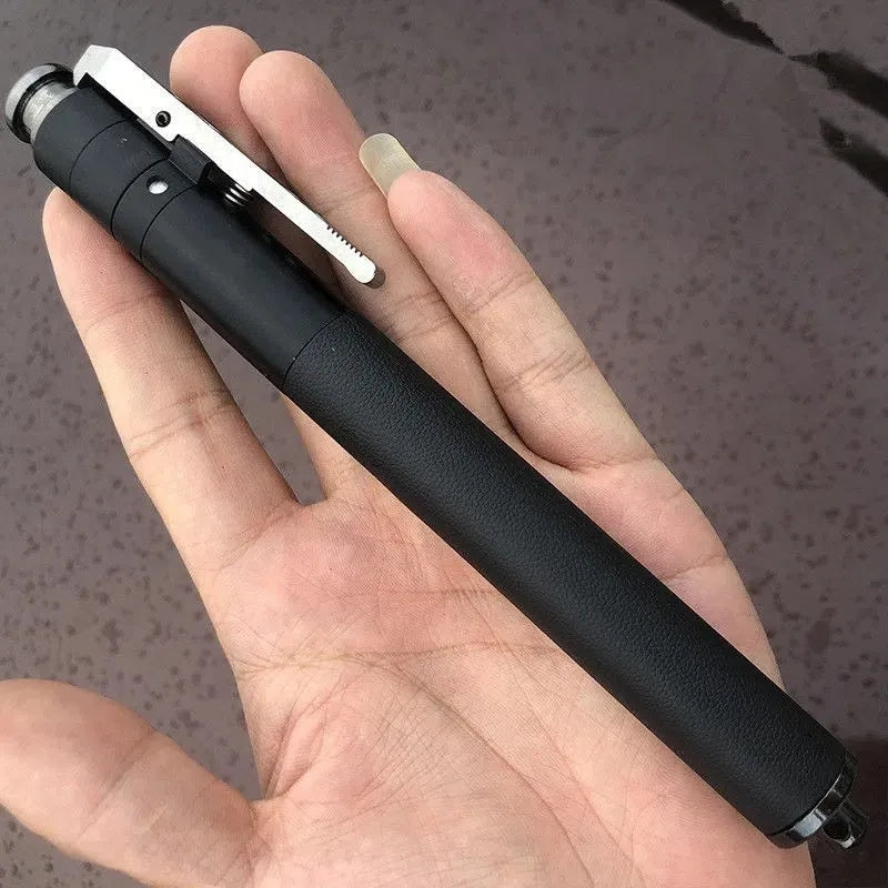Automatic spring expandable baton in titanium black with aluminium alloy construction