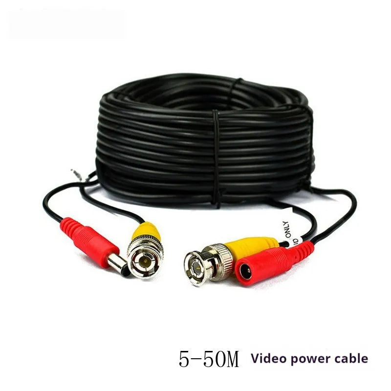 BNC DC power video integrated cable 5m black for security camera CCTV DVR wiring