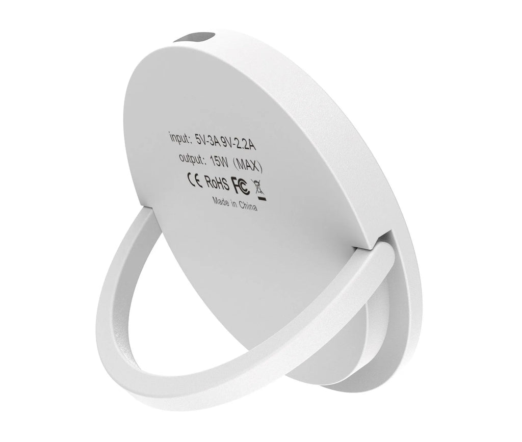 15W magnetic wireless charger with Type-C interface, shown in PD Black, PD White, Android Black or Android White