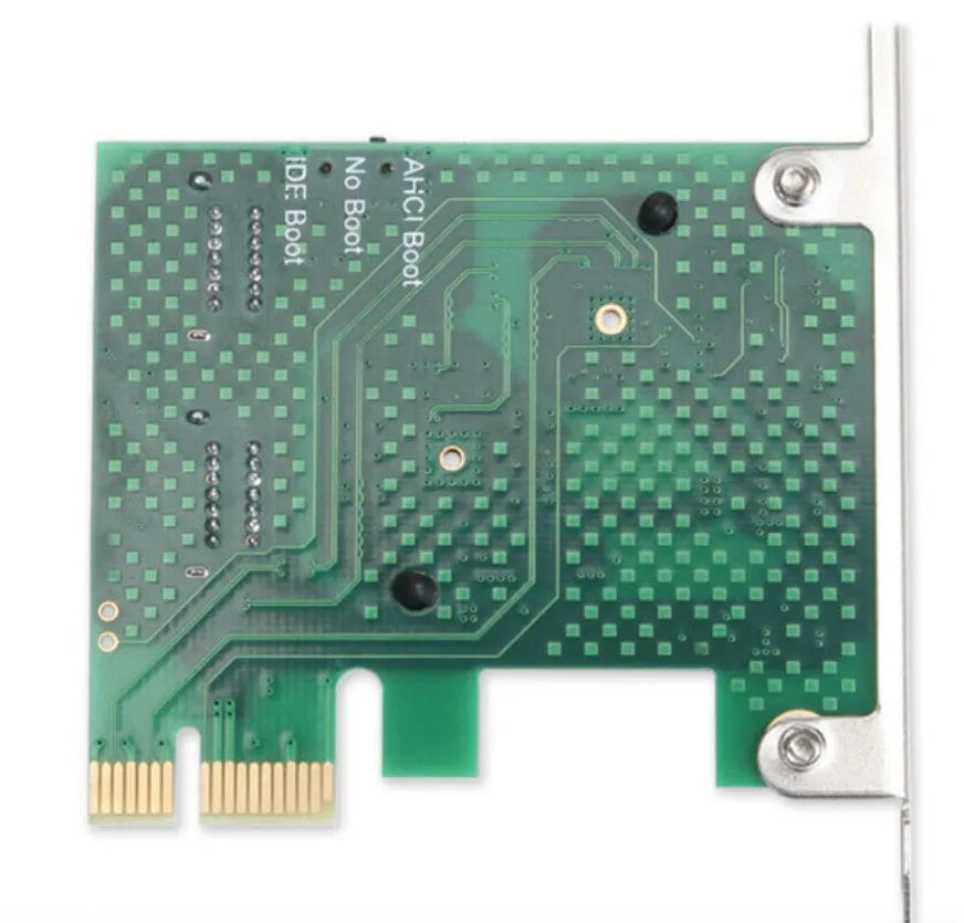 PCIE to SATA3.0 extension card with four SATA3.0 ports, PCIe x1 interface, green, 120mm baffle