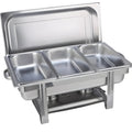 Thickened stainless steel square lidded buffet oven with three square sections, 300 series stainless steel, lid included