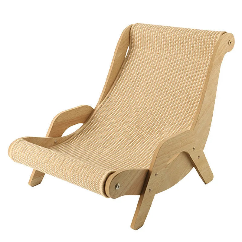 Large sisal cat recliner with hemp cushion and replaceable pad, placed in a cage