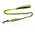 Green elastic dog training leash with metal clip for medium and large dogs