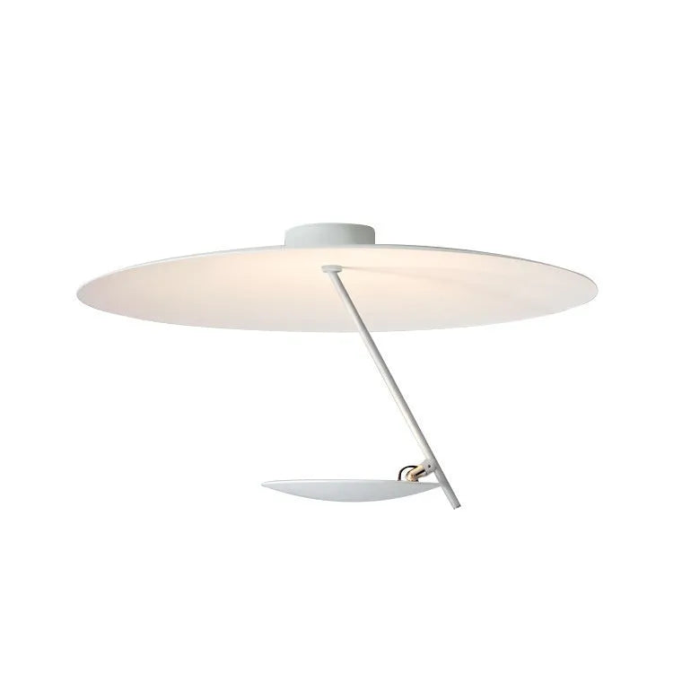50cm diameter iron ceiling lamp in white gold finish with warm LED light