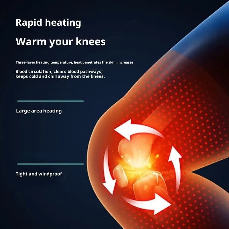 White LCD smart electric heating knee massager with infrared constant temperature heat therapy for legs