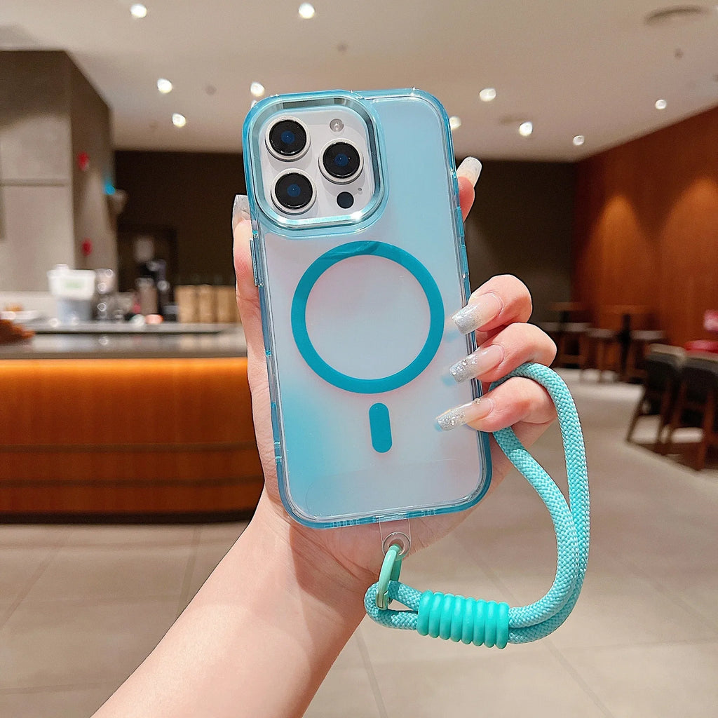 Light Shadow Chameleon transparent silicone phone case for iPhone with drop-resistant edges and magnetic attraction