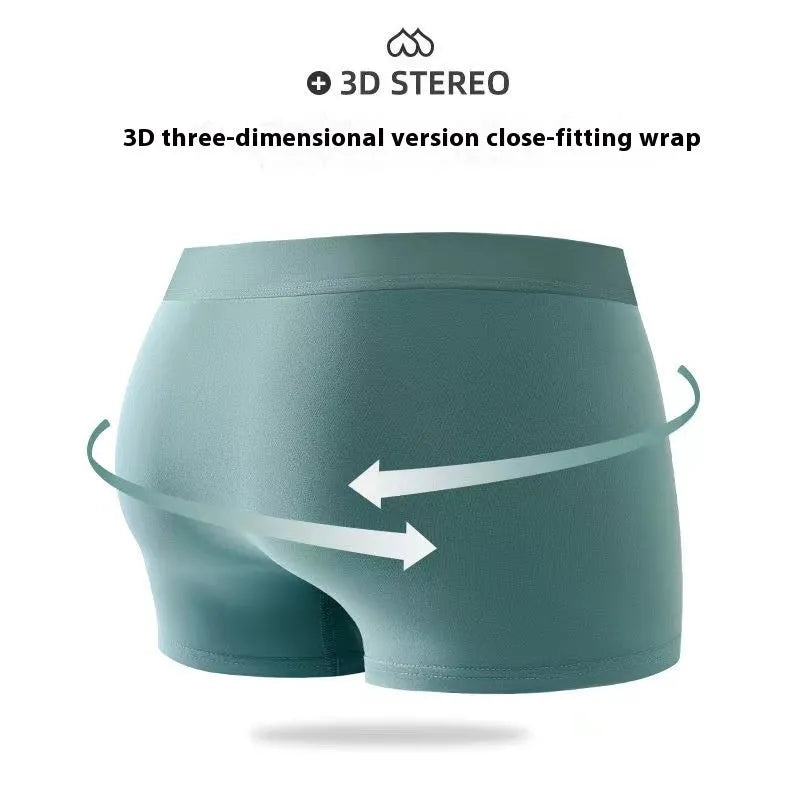 Men's breathable massage particles underwear in mid waist design with milk silk fabric