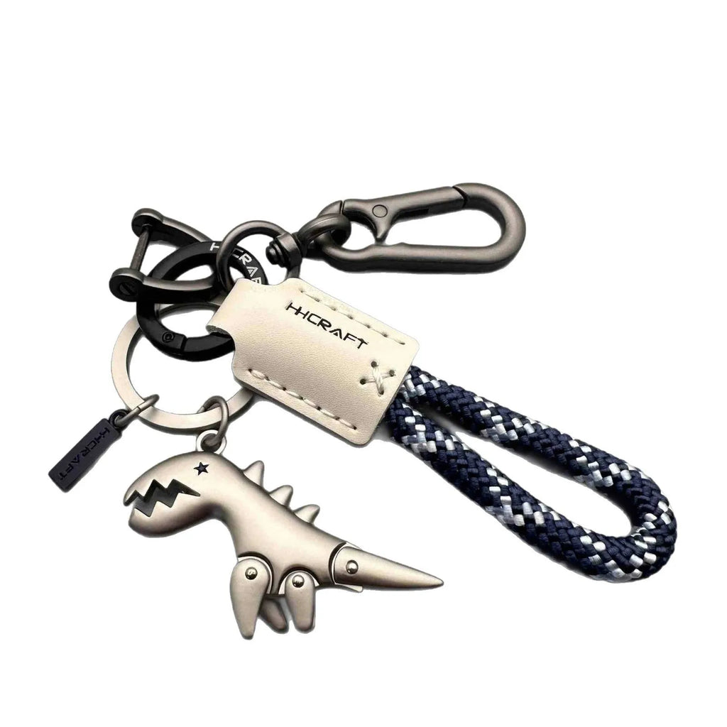 Cute cartoon little dinosaur keychain pendant in zinc alloy on schoolbag keyring