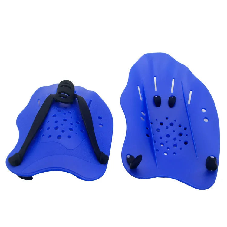 A pair of swim training paddles for freestyle stroke drills, shown in one of the available colours.