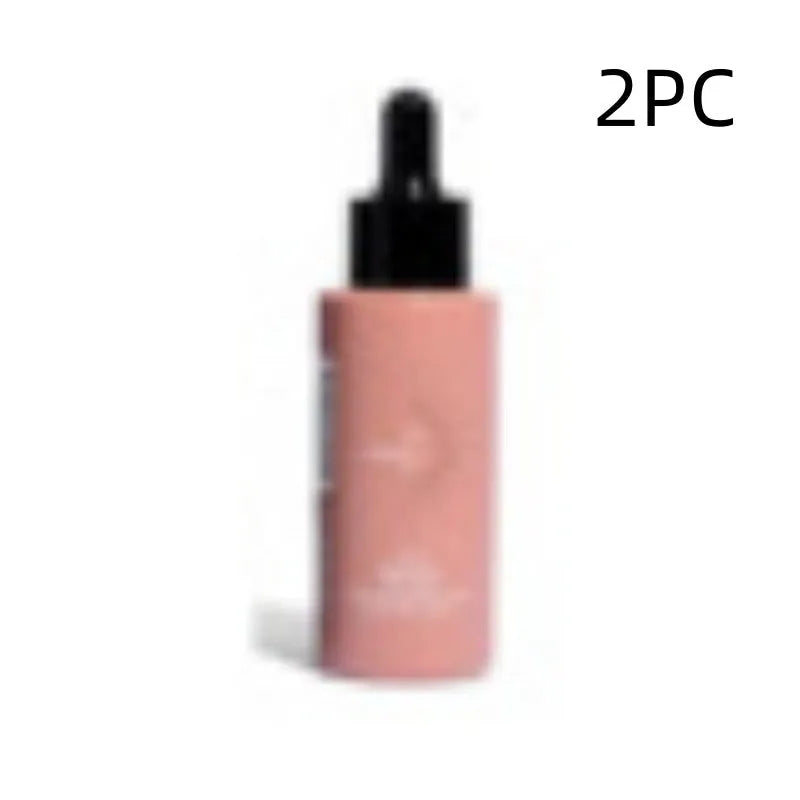 Matte tanning black liquid bottle and glitter cream tube for body care application.