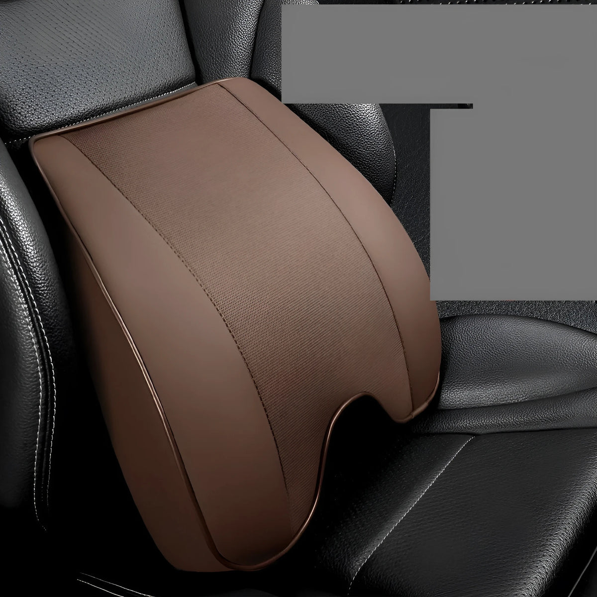 Memory foam car neck pillow or waist cushion with PU leather cover in black, coffee, beige, or wine red