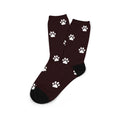 Custom cartoon graphic printed on a pair of coloured mid-calf tube socks made from polyester.