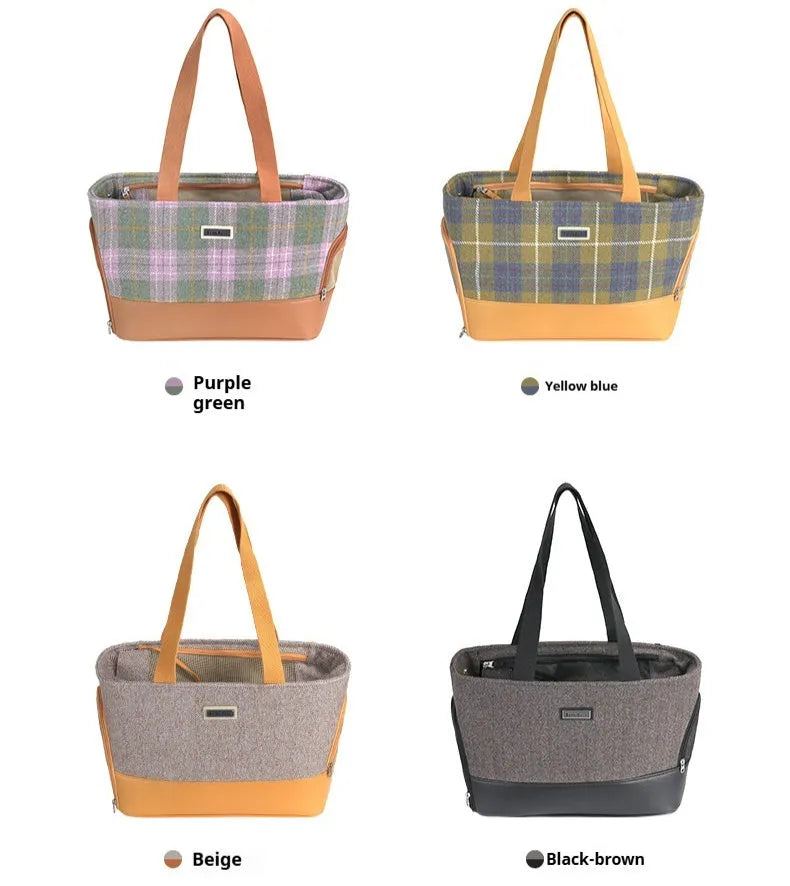 Portable pet backpack with breathable capsule design in wool PU material