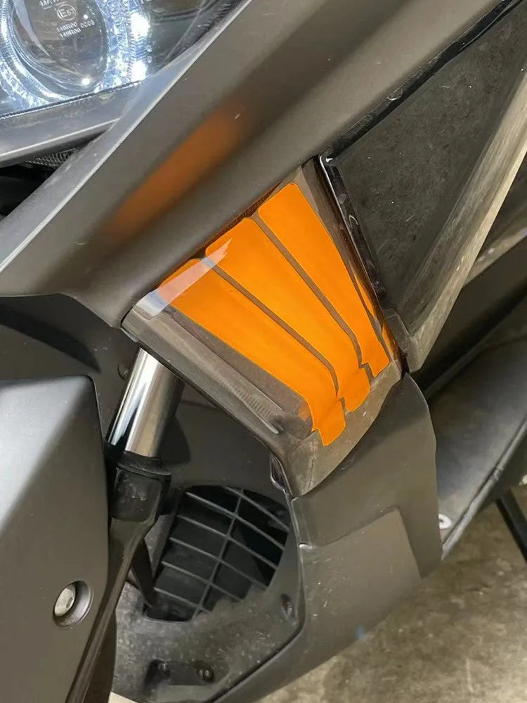 Pair of yellow LED cornering lamp bulbs for Tianying TS150 motorcycle retrofit.