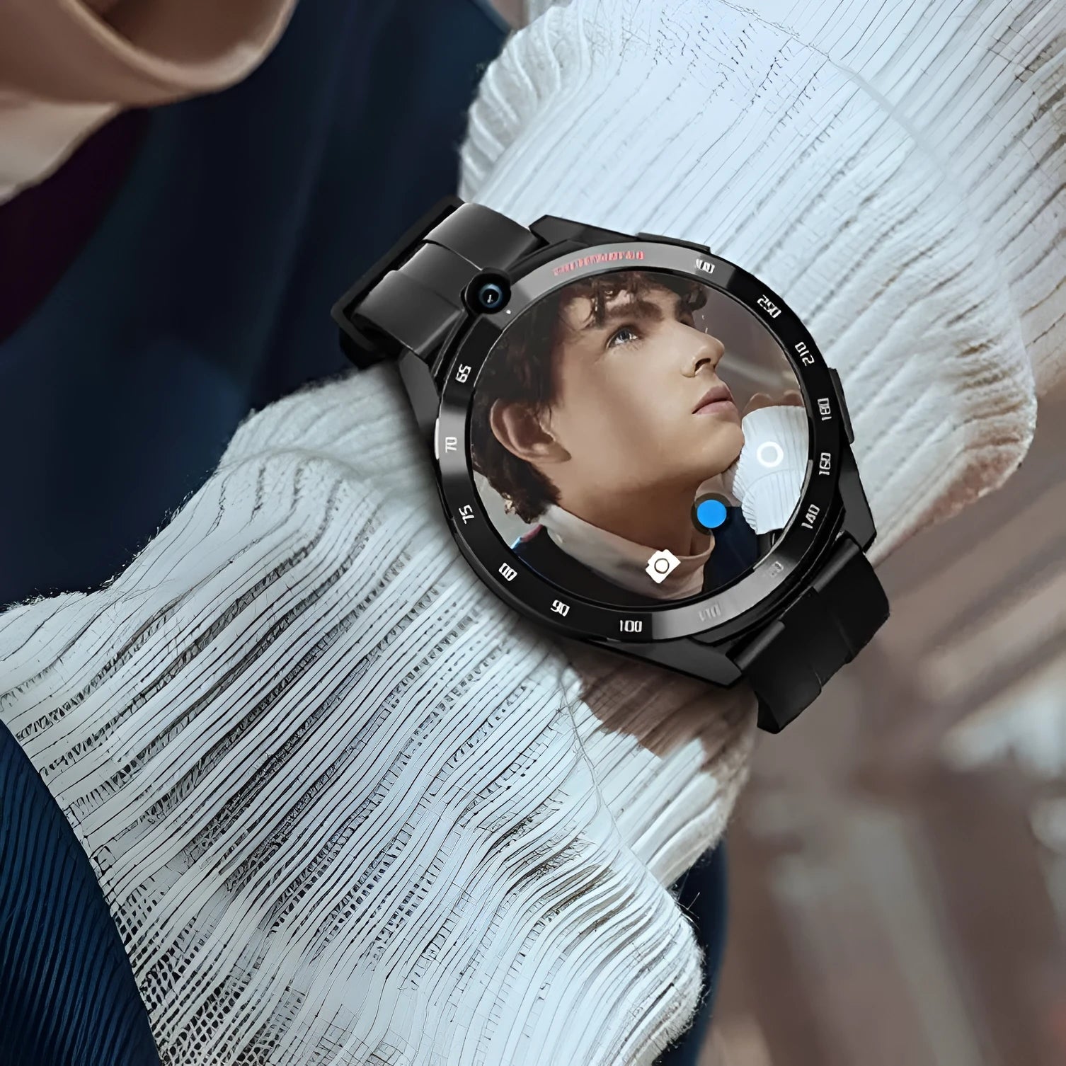 All Netcom student phone smart watch with 1.6-inch TFT screen and silicone strap on wrist