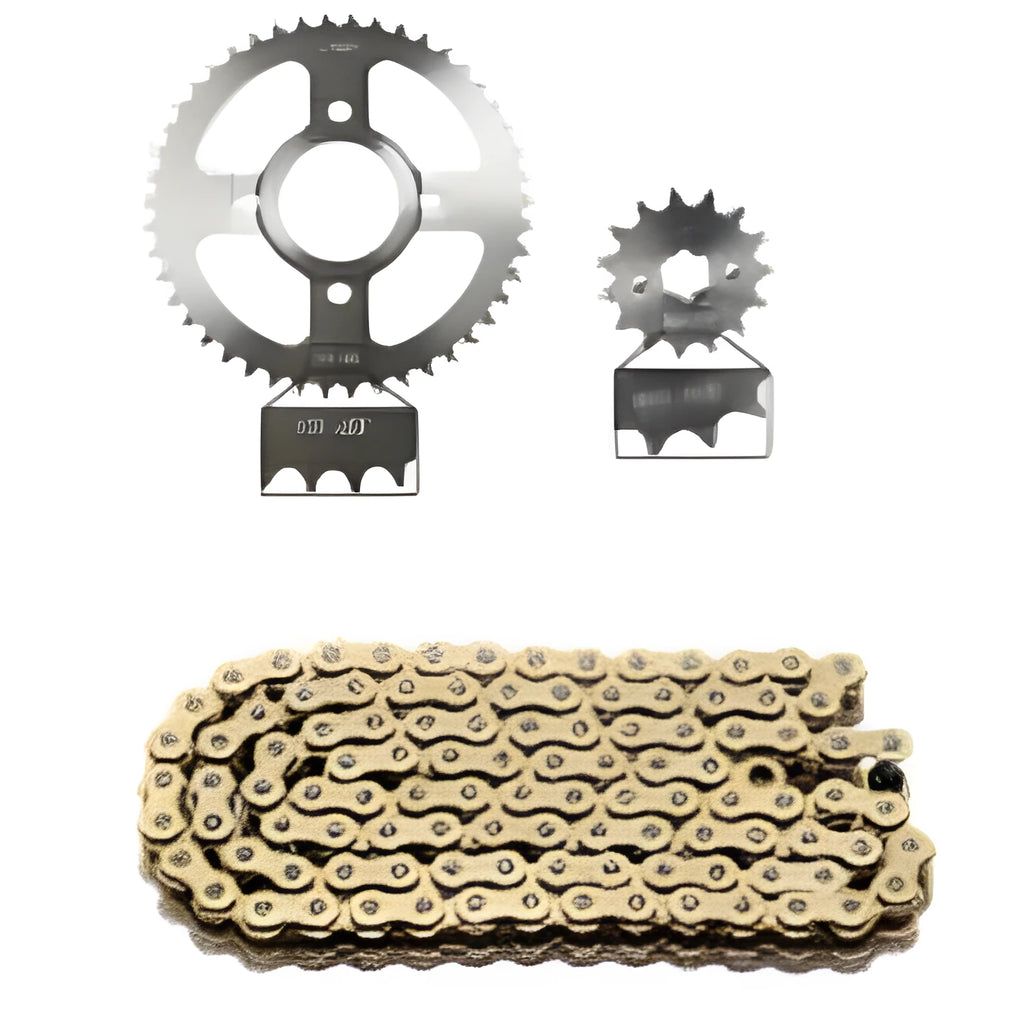 DM200 iron motorcycle chain wheel set front and rear sprockets in black finish