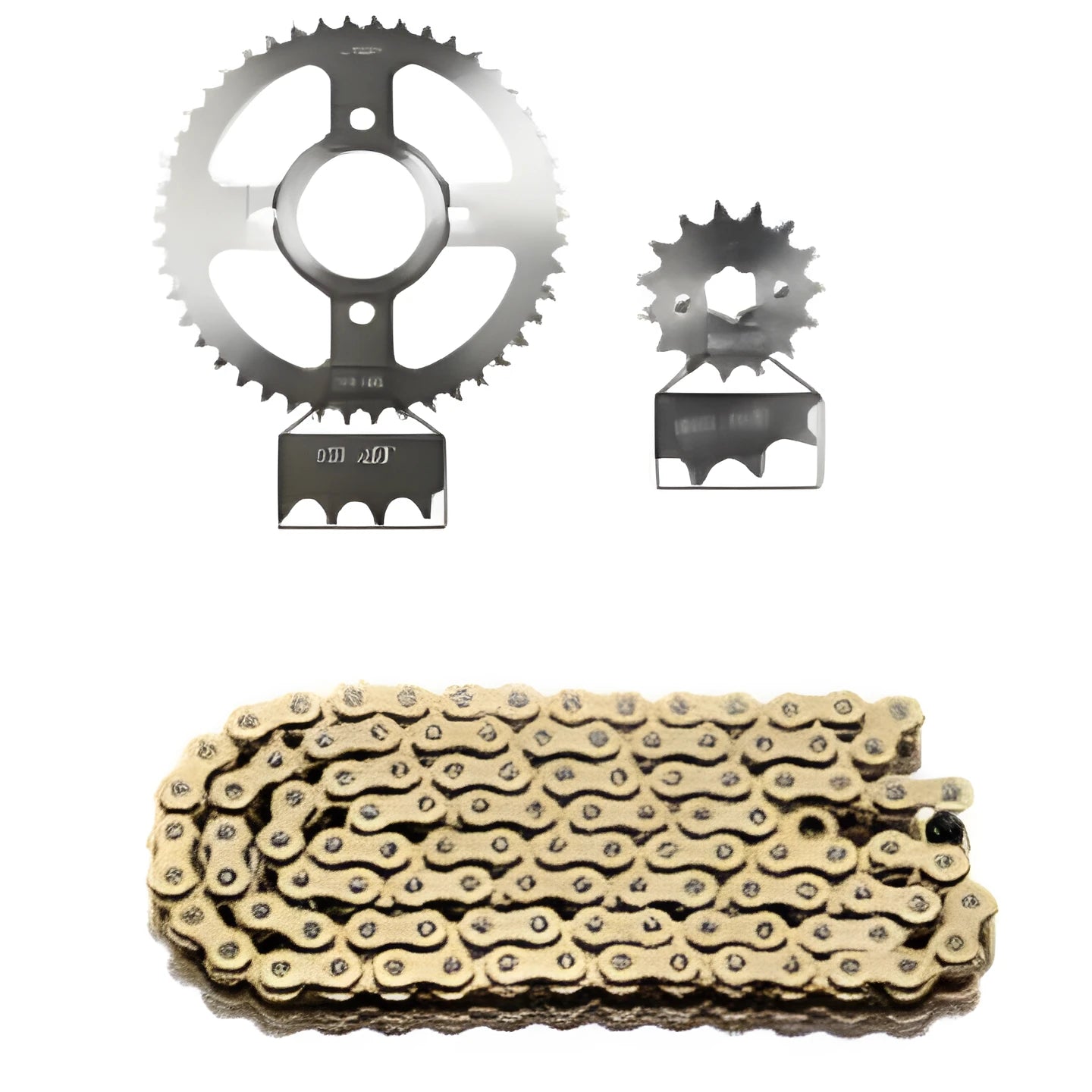 DM200 iron motorcycle chain wheel set front and rear sprockets in black finish