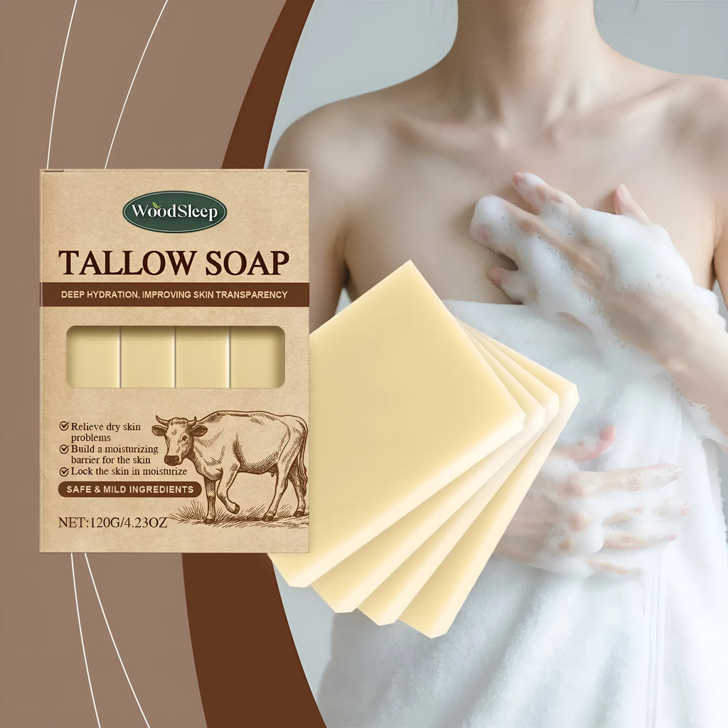 Grass-fed tallow soap bar 120g for gentle face and body cleansing