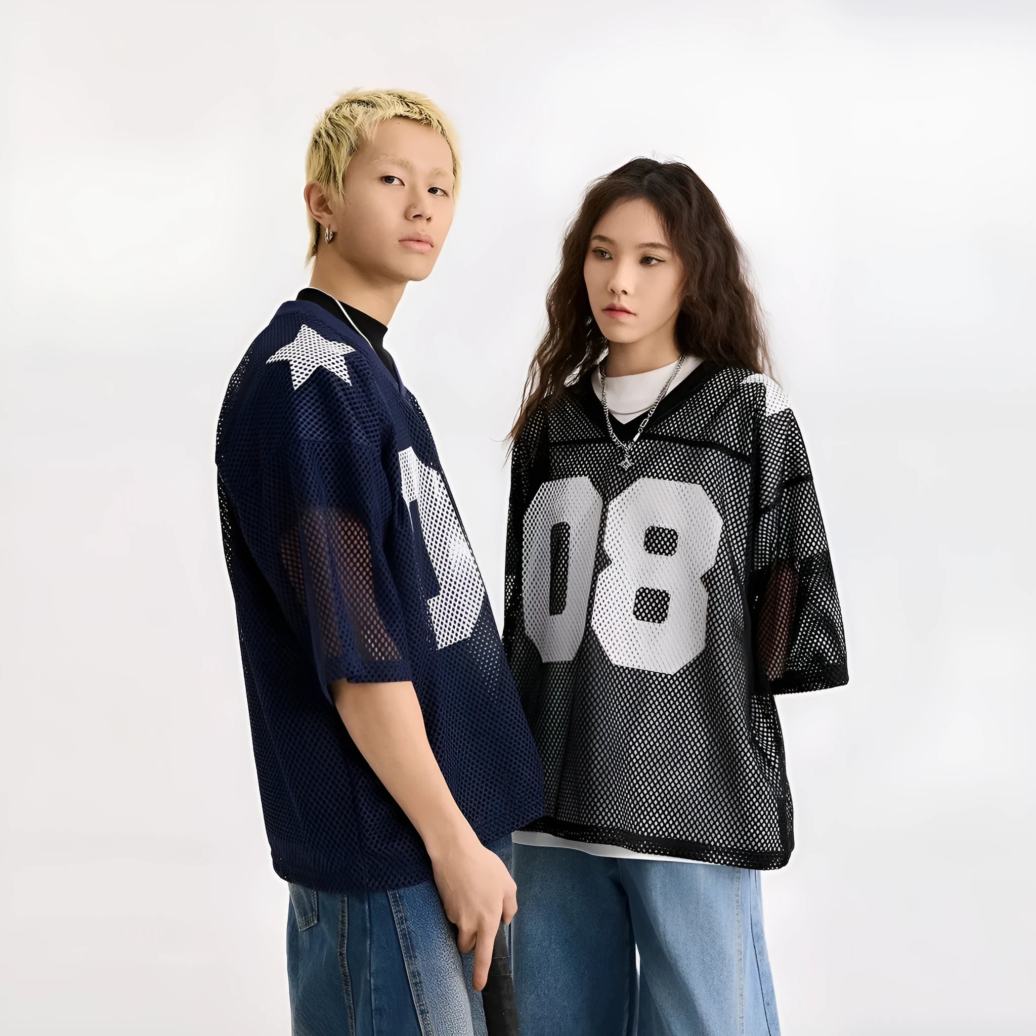 Black half sleeve shirt with loose fit and letter pattern design in polyester fabric