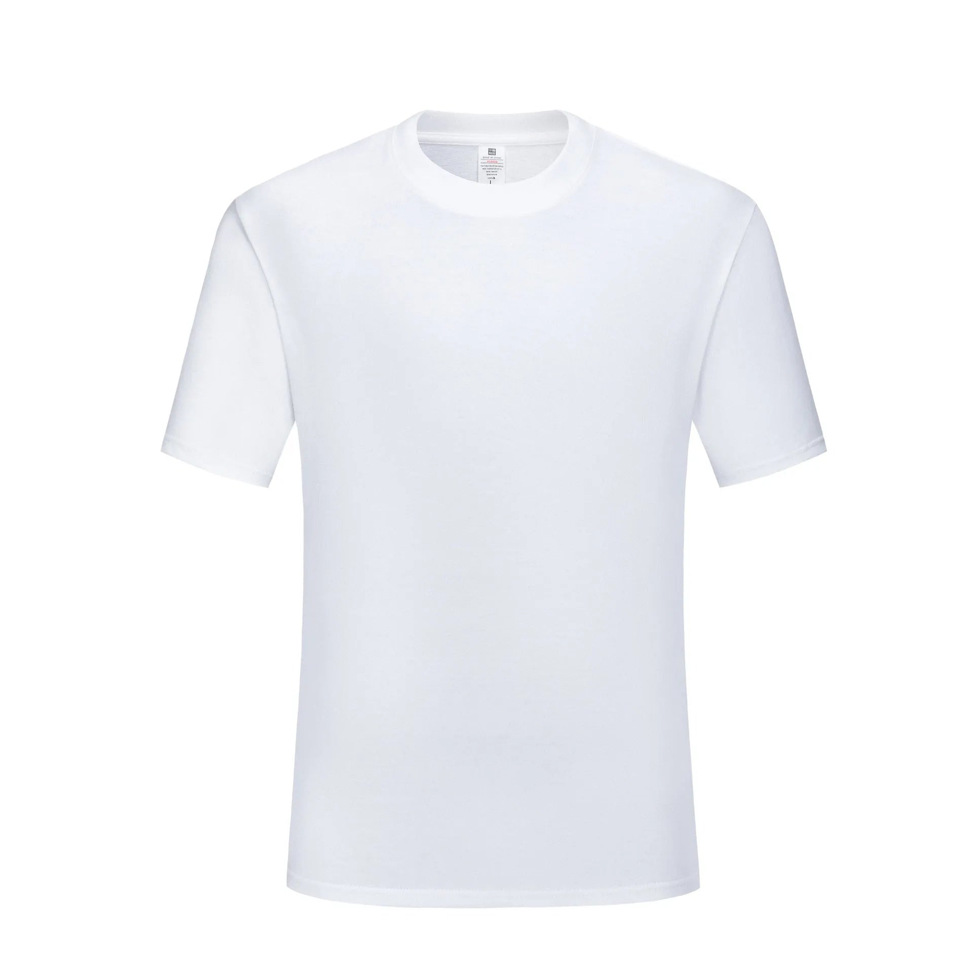 Men's black and white loose fit cotton T-shirt showing round neck design and casual summer styling