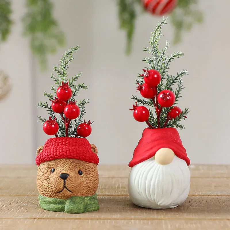Resin Christmas figurine of a three-dimensional snowman in a single paper box