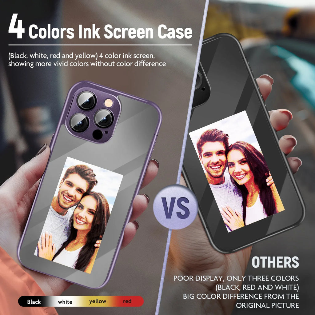 iPhone 15 Pro Max NFC flip phone case in black with custom DIY design and plastic construction