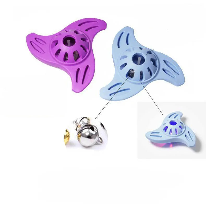 Blue and purple boomerang shaped dog chew toy for medium and large breeds