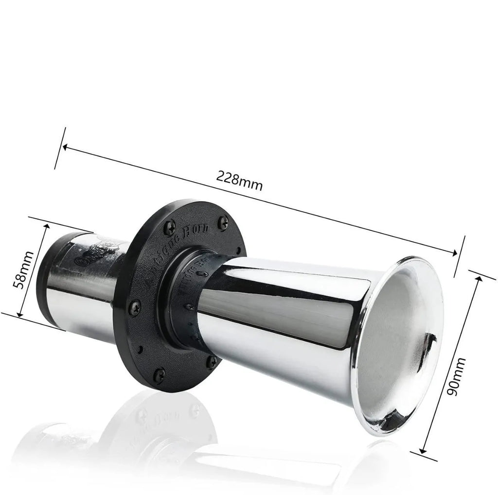 Silver 12V universal car horn unit for vehicle replacement