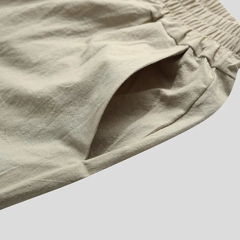Casual cotton blend pajama set in white, two-piece, loose fit, long sleeves, thin breathable fabric