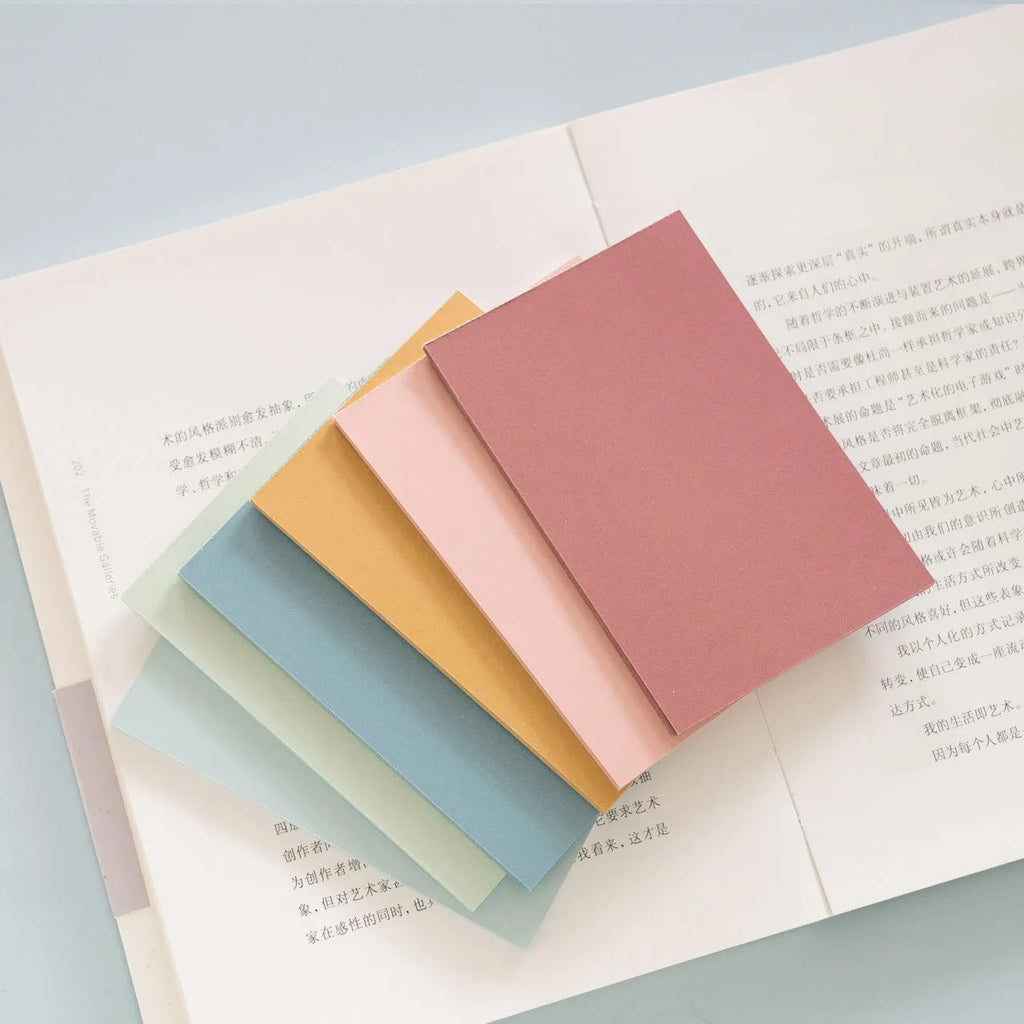 Large 12cm x 8cm coloured post-it notes pack with six colours and self-adhesive backing